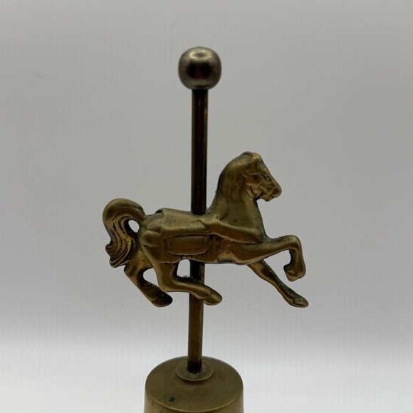 Vintage Brass Bell Carousel Horse 6” for Nursery - Picture 4 of 9